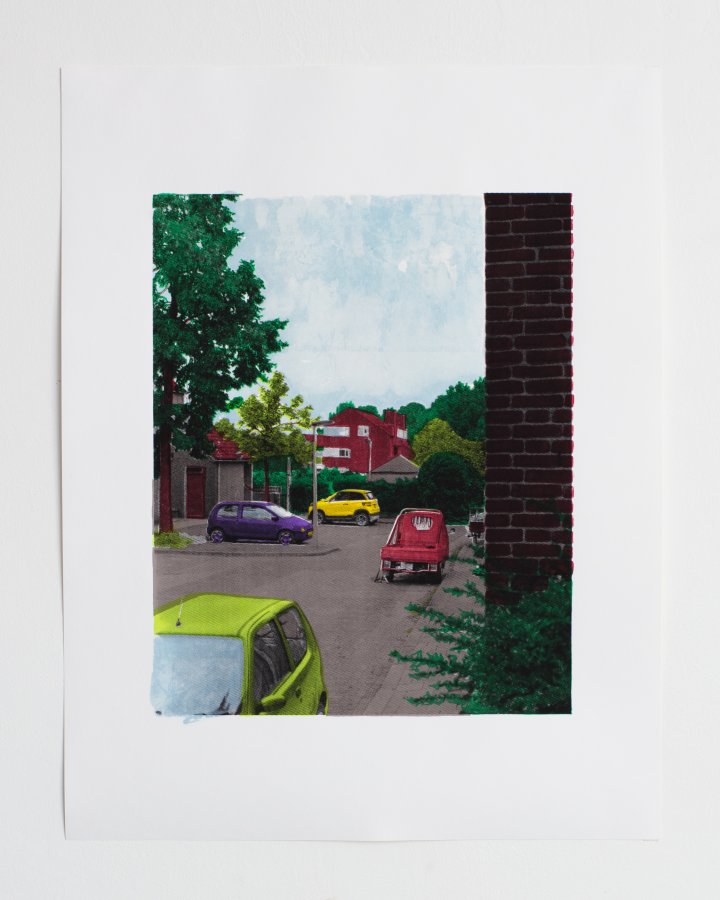 Vier geparkeerde auto's